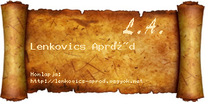 Lenkovics Apród névjegykártya